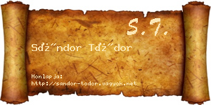 Sándor Tódor névjegykártya