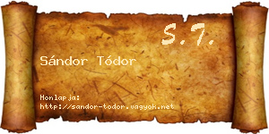 Sándor Tódor névjegykártya
